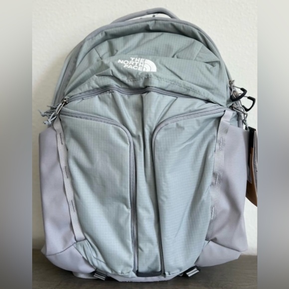 The North Face Handbags - The North Face Surge Luxe Gray/mint Backpack 31L Laptop Travel Bag NWT